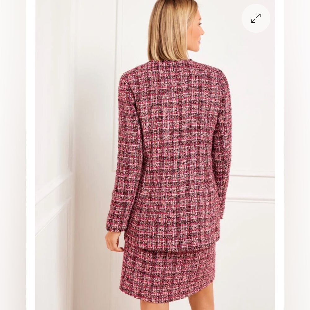 Talbots Tweed Jacket Skirt Set Pink Boucle Preppy Chic Size 6 NEW WITH TAGS - Picture 2 of 15